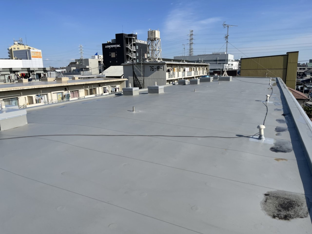 県営住宅屋上防水工事　完成